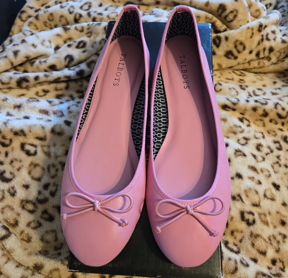 Talbots Pink Bow Ballet Flats